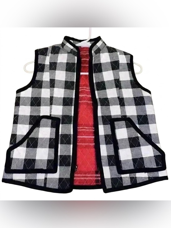 Hand Crafted Jackets & Blazers - 🎄 Handmade Buffalo Plaid Checkered Zip Up Quilted Vest A